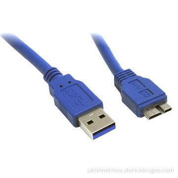 Blue USB 3.0 Cable, AM to Micro BM